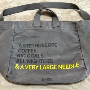 Figs Canvas Tote Bag Grey Limited Edition